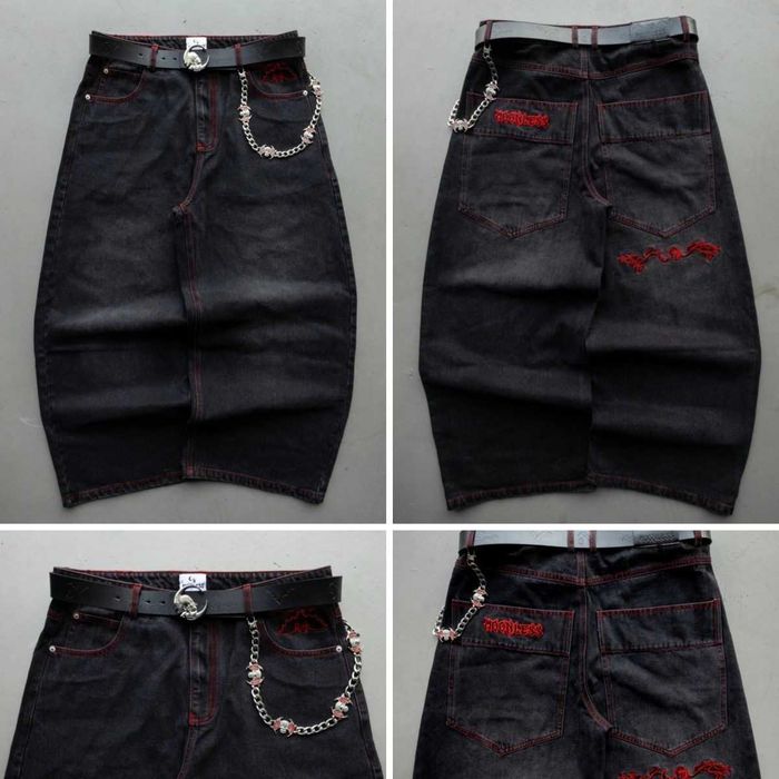 Джинси MOONLESS JEANS rap штани pants baggy y2k sk8 jnco скейтерські streetwear Red Logo