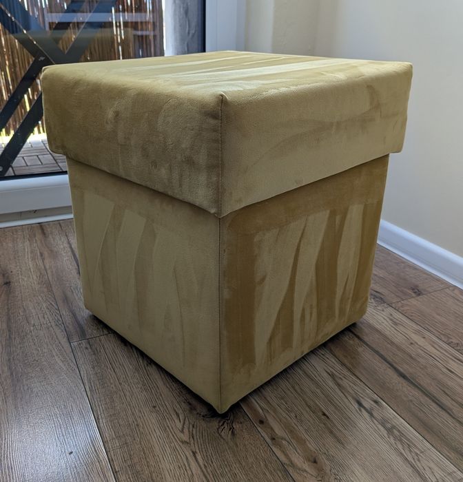 Pufa schowek używana musztardowy