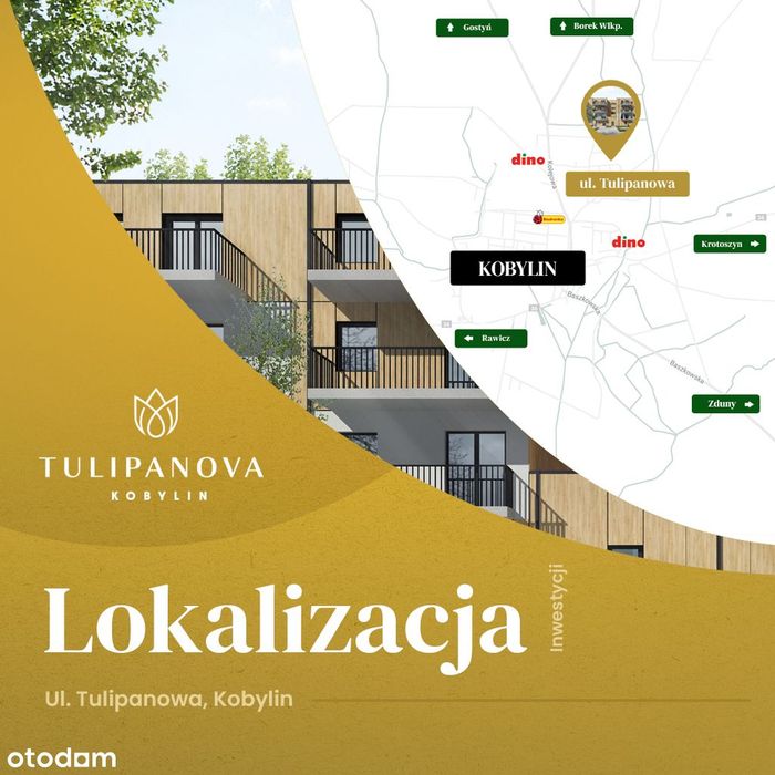Mieszkanie z balkonem| Osiedle Tulipanova | Kobylin | 53,01 m² | winda