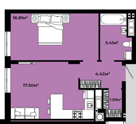 1-кімнатна ЖК CONTINENT LIFE | Франківський район | найнижча ціна