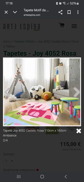 Tapete rosa infantil
