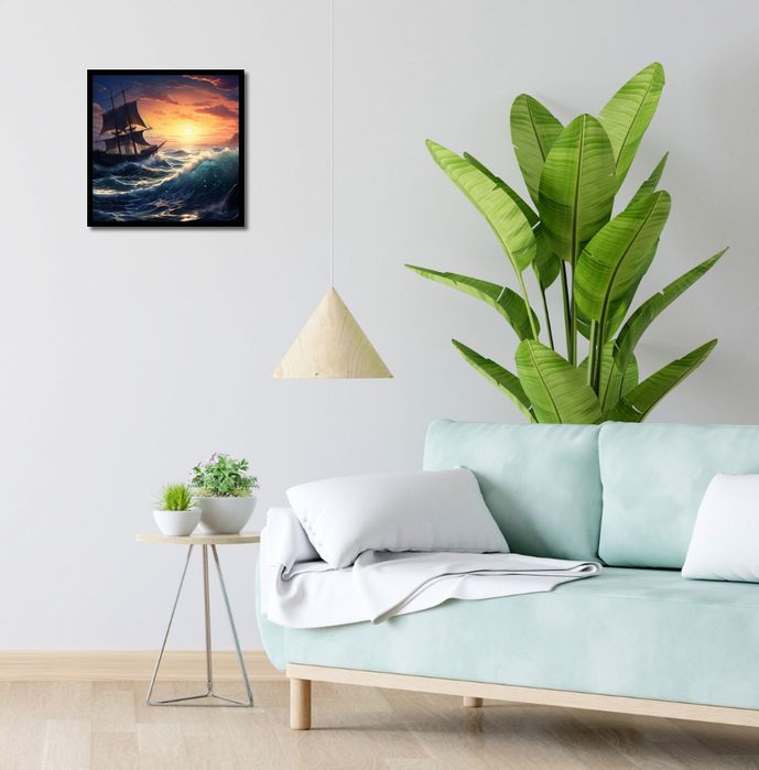 Plakat 40x40cm Wzburzone Fale Oceanicznej Przeprawy