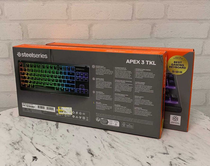 Клавіатура SteelSeries Apex 3 TKL USB Гравіювання ENG/UA