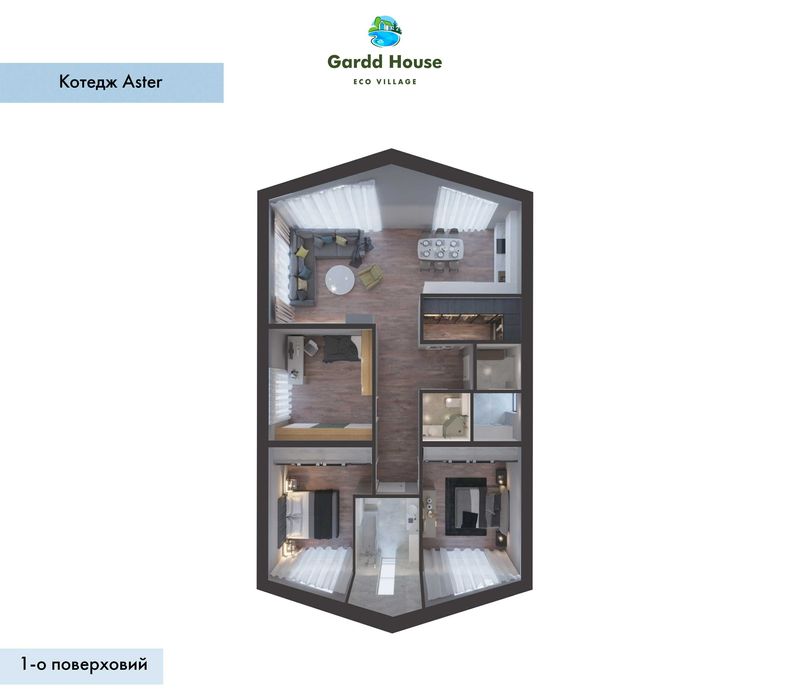 Котедж 110 м2 в КМ Gardd House біля Десни. Розстрочка до 18 міс