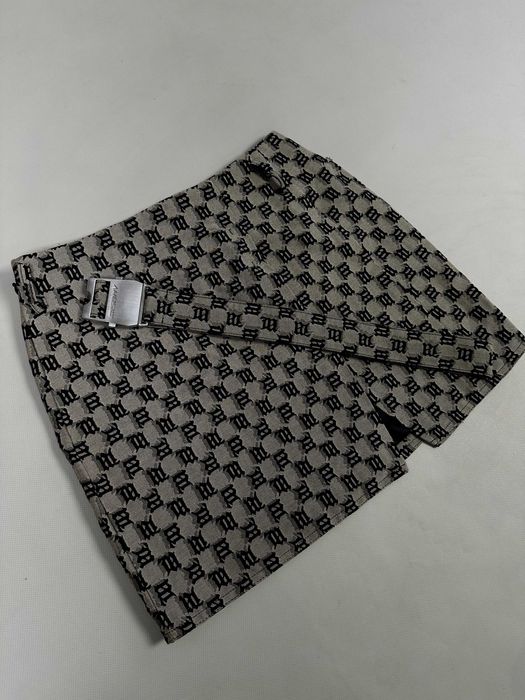 Misbhv Beige Monogram Miniskirt міні спідниця місбіхейв юбка мисбихейв