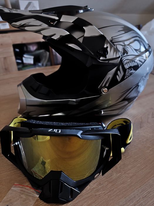 Kask crossowy + okulary