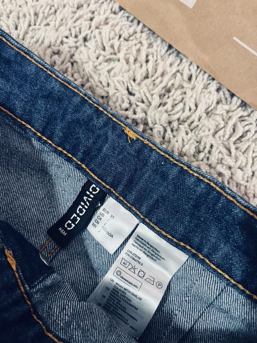 Granatowa jeansowa spodniczka mini z guzikami damska Hm rozm xxs