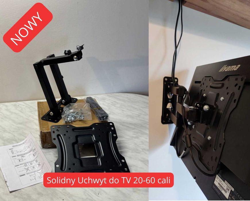 NOWY Wieszak na telewizor TV Obrotowy Uniwersalny Uchwyt 20-60 Cali