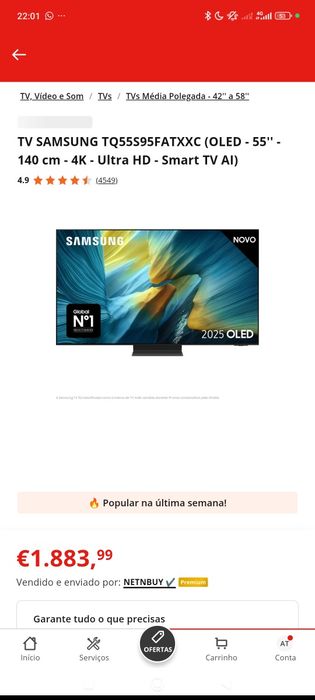 TV Samsung tq55s95fatxxc oled - 55''