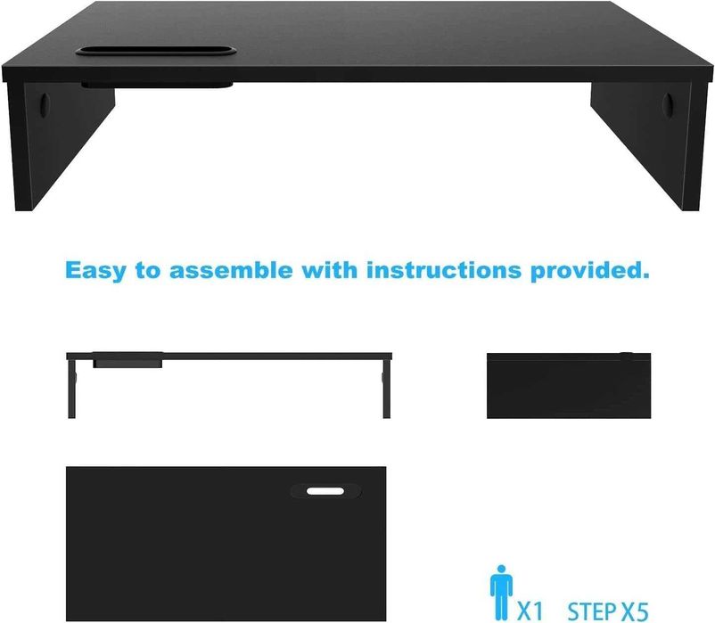 Suporte monitor Led LCD portátil computador preto, 540 x 255 x 104 mm