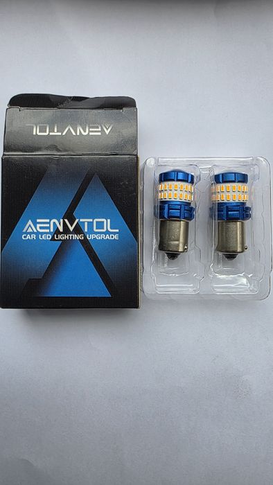 Лампи AENVTOL led 12V,  PY21W,, колір оранжевий, 2шт комплект штатного освітлення авто (Car LED Lighting Upgrade).