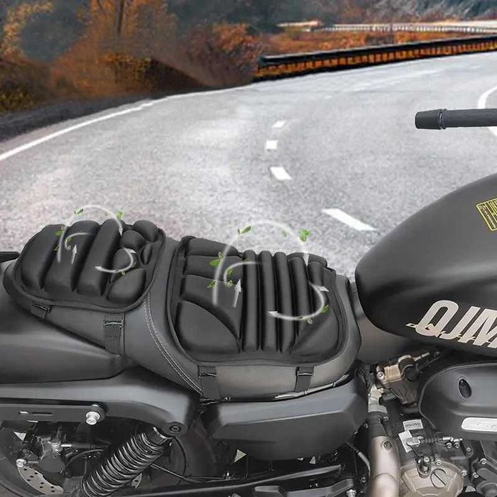 Conjunto 2 Almofadas Banco de Moto - Espuma Respirável Anti-Choque