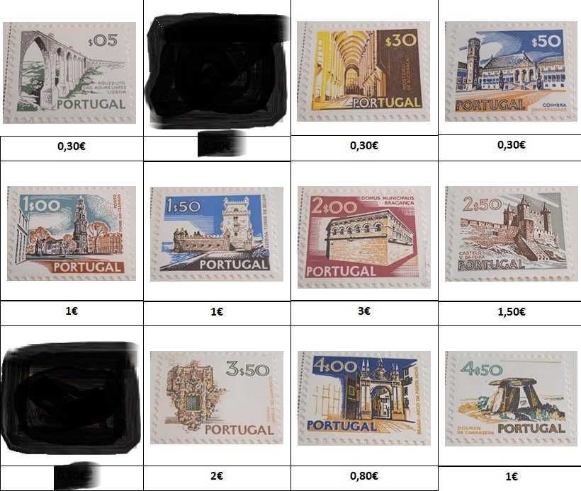 Vários Selos de Portugal 1966 a 1975