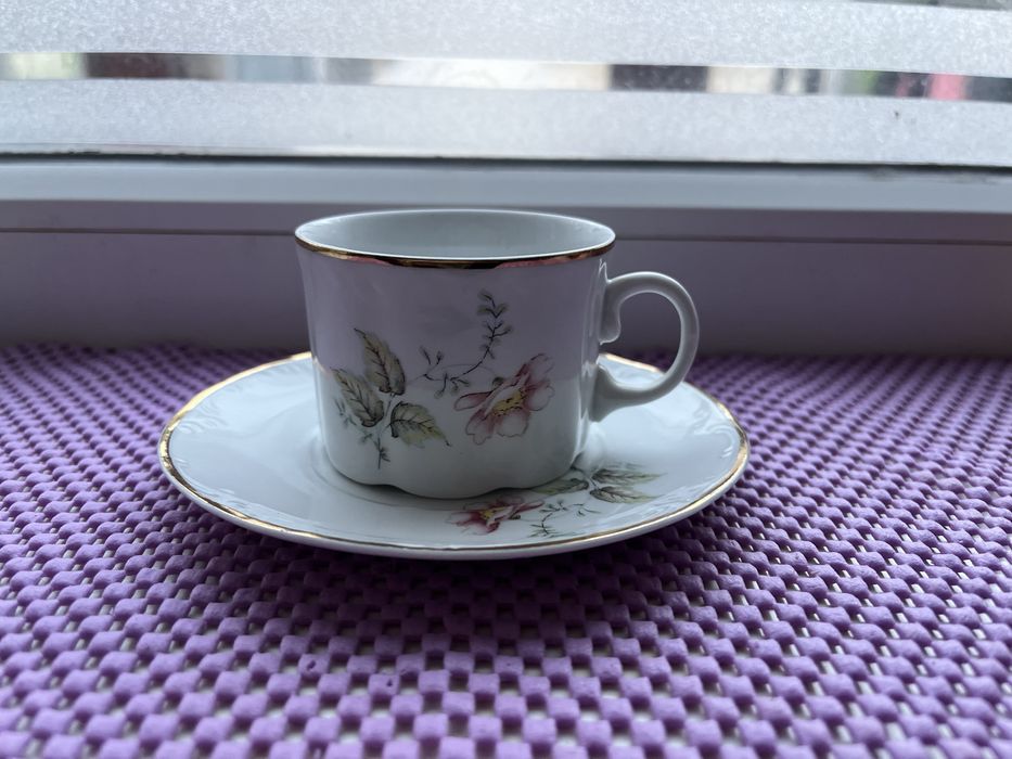 Фарфоровая кофейная пара ARPO (Румыния), винтаж.