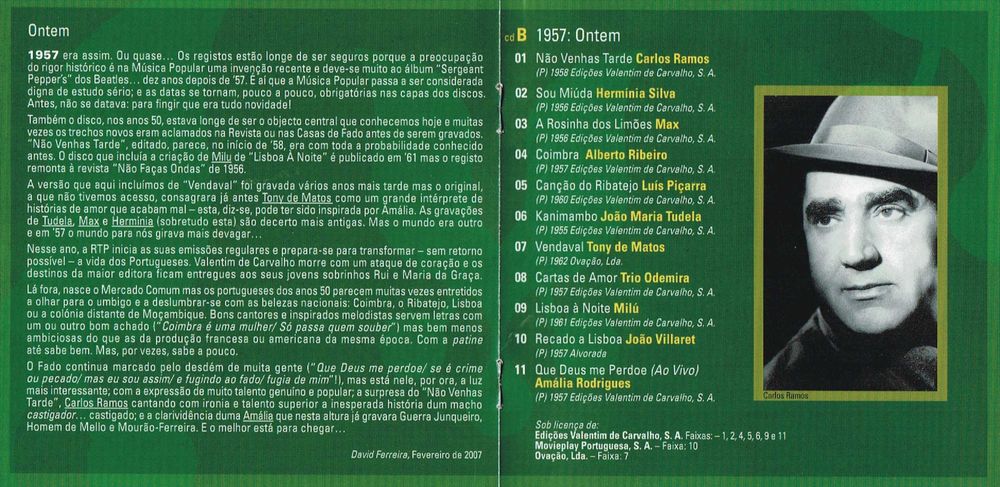 O Melhor Da Música Portuguesa - Vol. 01 - Ontem Hoje E Amanhã - 2007