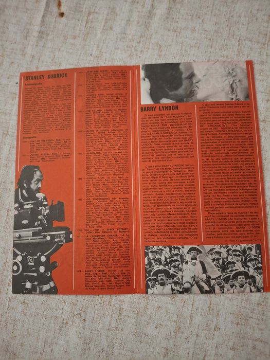 Programa antigo cinema Stanley kubrick barry lyndon