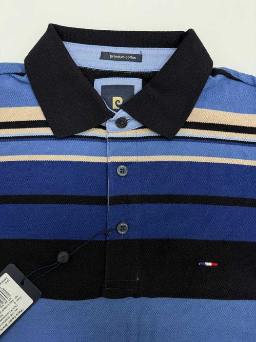 Поло Pierre Cardin у синьому кольорі в полоску . Артикул: 52274/3265/51201