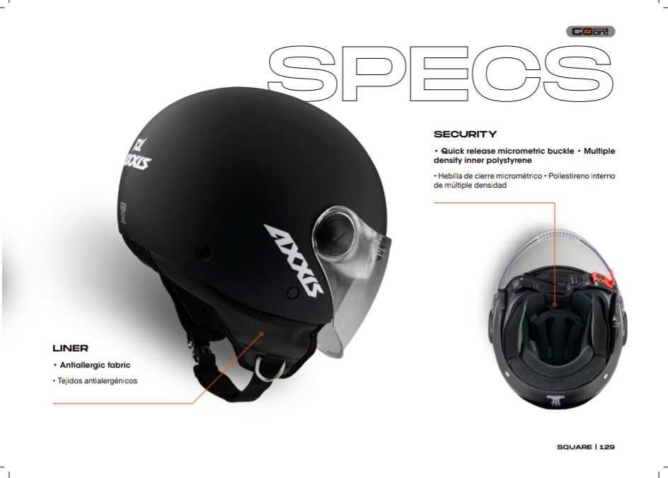 Capacete Square Solid A1 Preto Mate Axxis