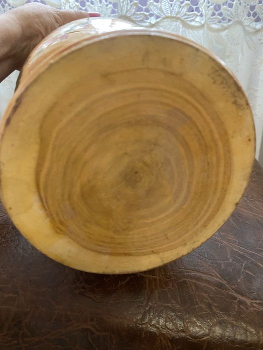 Ваза деревянная петриковская роспись