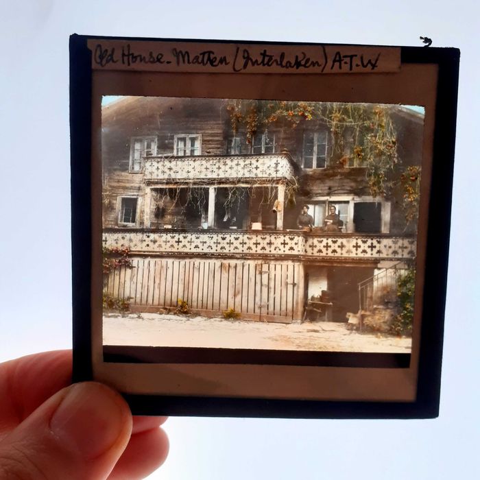 16 fotografias em slides de vidro antigos