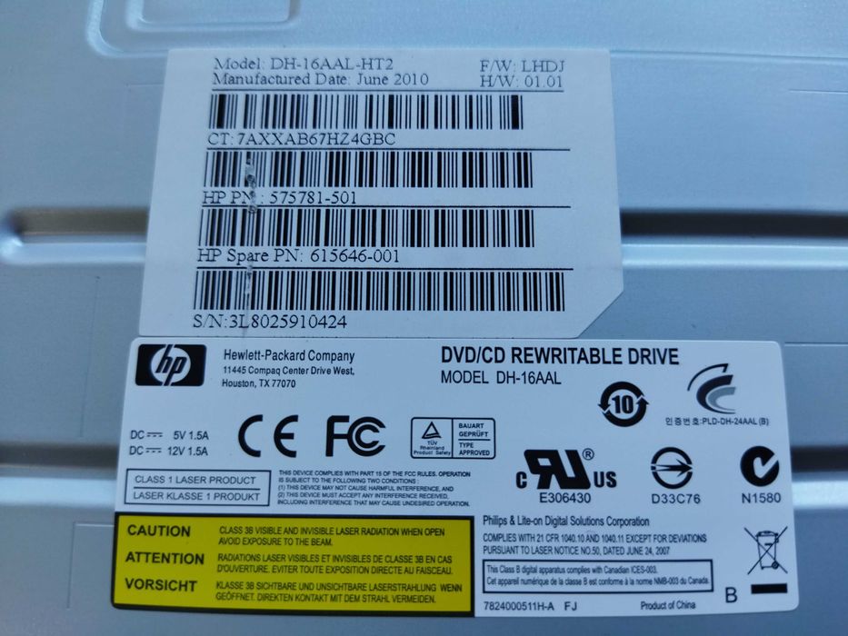 Leitor CD/DVD  da HP