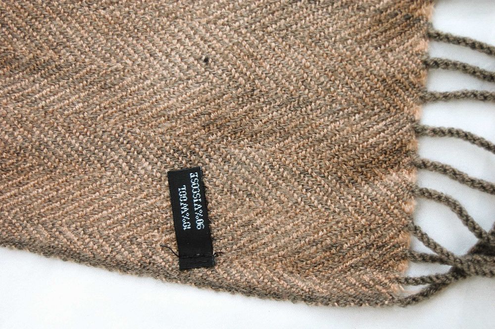 Szal damski, beż, camel, brąz, wiskoza, wełna