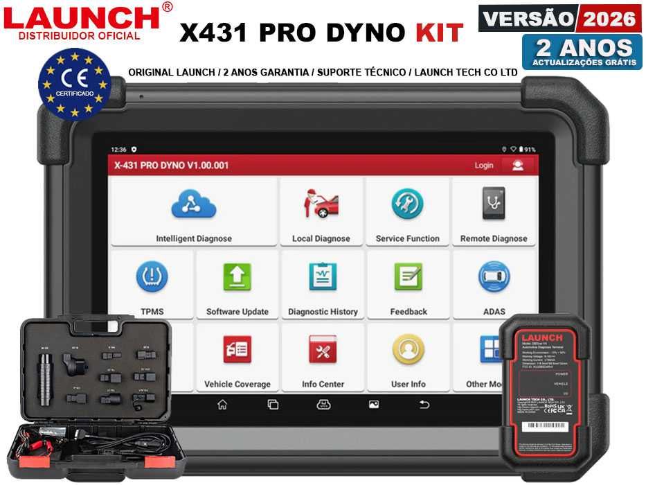 Launch X431 PRO DYNO Maq Diagnostico OBD + 36 Funções (NOVO)