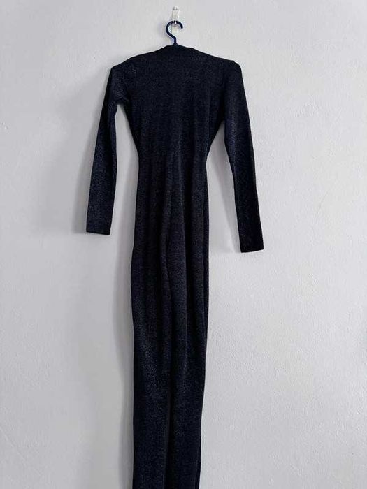 Czarny błyszczący kombinezon oh polly xs 34