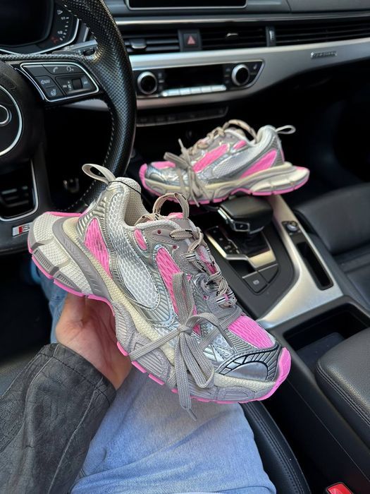 Balenciaga 3XL Silver Pink трендові кросівки баленсіага на платформі