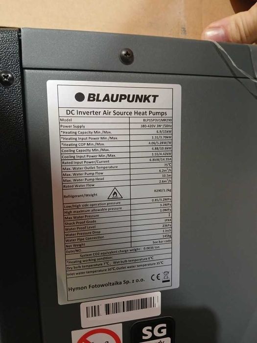 Rezerwacja. Pompa ciepła Blaupunkt 15kW monoblok R290 propan.