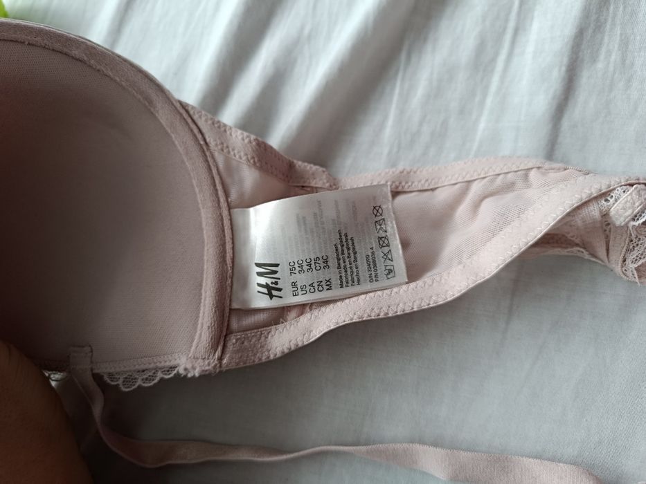 H&M 75C bardotka pudrowy róż
