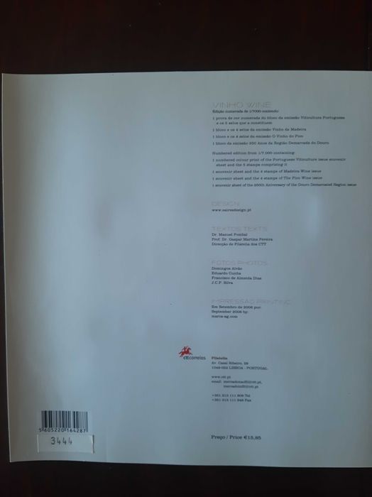 Caderneta de selos VINHO WINE