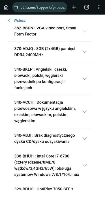 Dell Optiplex 7050 biurowy energooszczędny i7 6700 3,4GHz