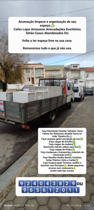 Demolição-Recolha de Entulho Madeira Pladur Resíduos Monos Sucata