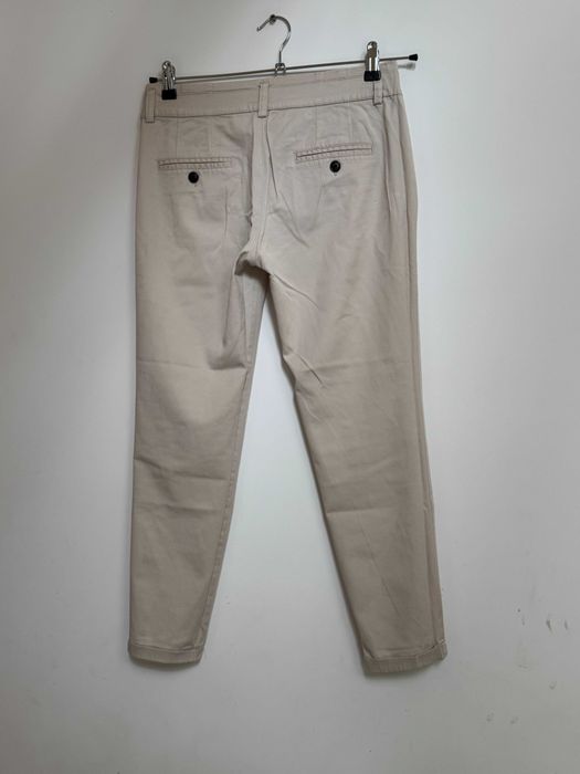 Zara basic kremowe bezowe spodnie cygaretki eleganckie
