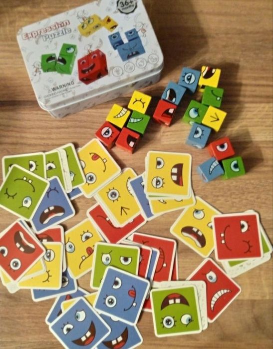 Ukladanka lewopółkulowa montessori minki emocje