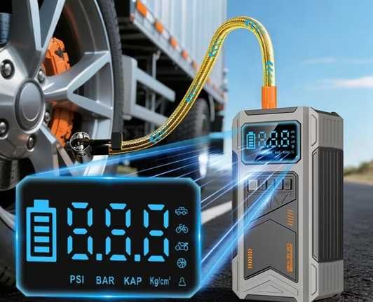 Пуско-зарядне пристрій авто бустер 10в1 JKUOO A35 37000 mAh, 3000A