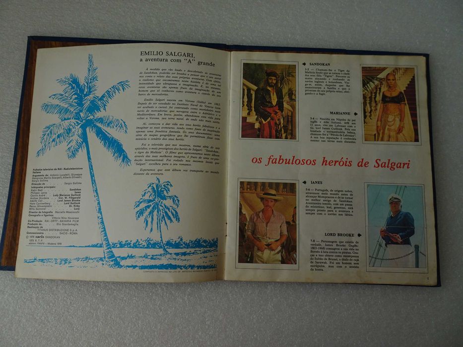 Caderneta de cromos encadernada Sandokan (faltam 23 cromos)