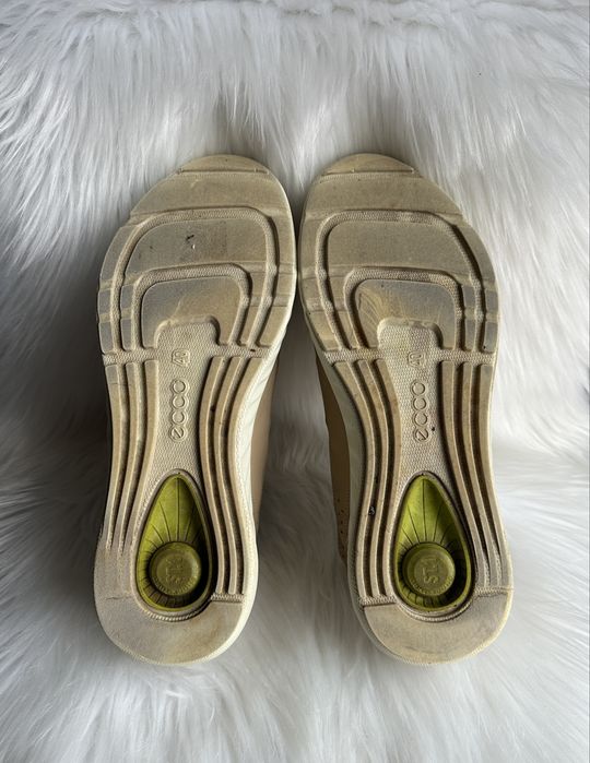 ECCO ST.1 Lite Buty Damskie 40 Skórzane Sneakersy Beżowe Wsuwane Unisex