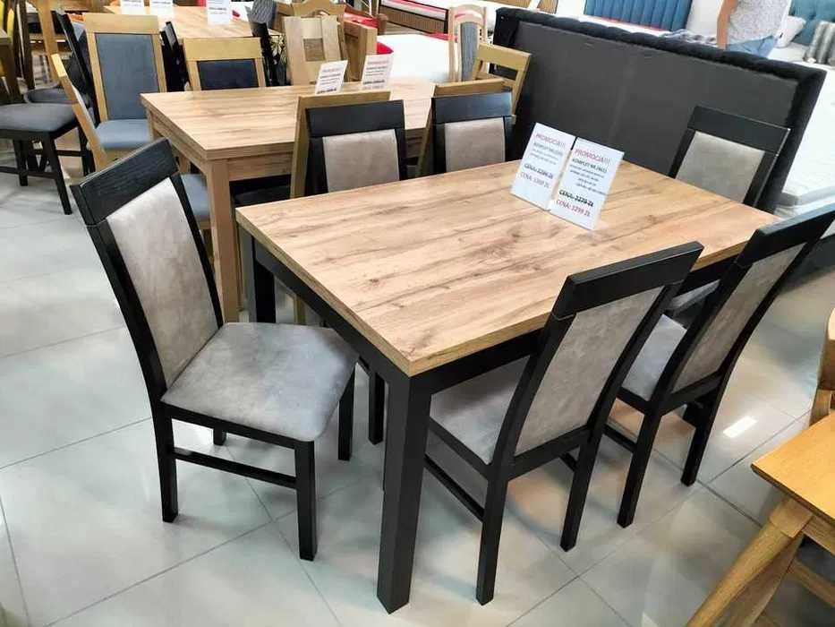 (72) Stół loft rozkładany + 6 krzeseł, wyprzedaż 1099 zł