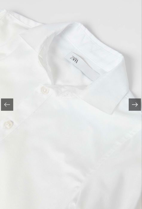 Рубашка ZARA из рельефной ткани,белая