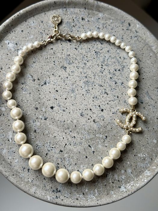 Naszyjnik kolor zloty sztuczne perly perelki premium