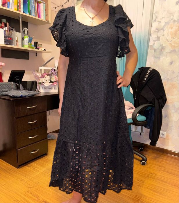 Сукня чорна PHI PHI STAR в сіточку M-XL