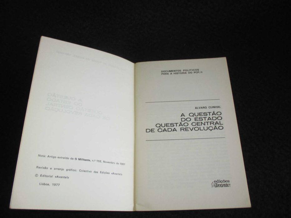 Livro A Questão do Estado Questão Central de cada Revolução Cunhal