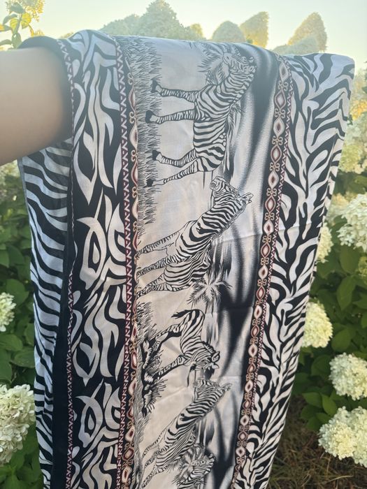 Afrykański szal zebra biało czarny
