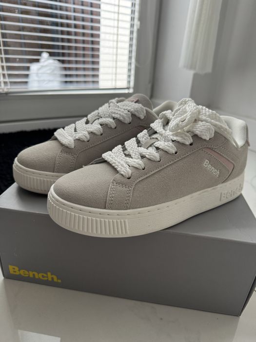 Sneakersy beżowe z pudrowym różem r.38