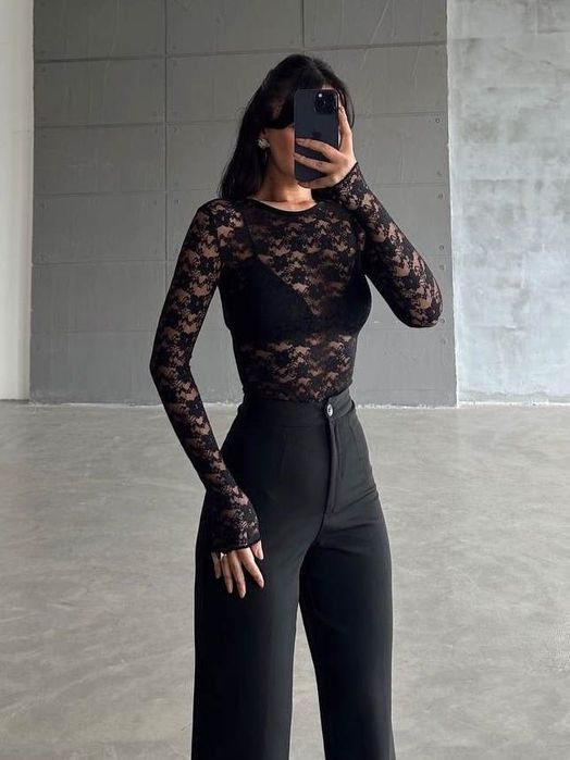 Мереживний лонг з гіпюру