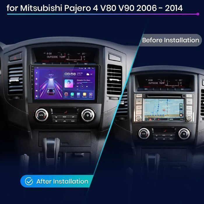Mitsubishi Pajero 4 2006-2014 – Radio Android 15 9" CarPlay Android Auto 4GB/64GB GPS Nawigacja Stacja Multimedialna WiFi Bluetooth DSP 4G LTE PL
