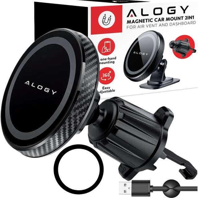 Nowy uchwyt samoch. magnetyczny na tel szybę deskę kokpit kratkę