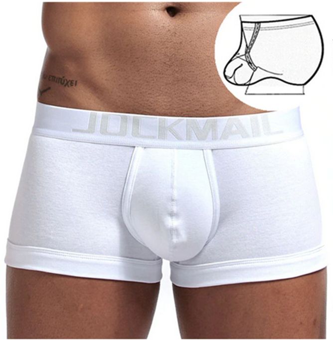 Męskie bawełniane bokserki z ringiem efekt PUSH-UP - JOCKMAIL - L